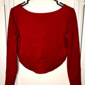 Red Crop Top with Zipper Back Large